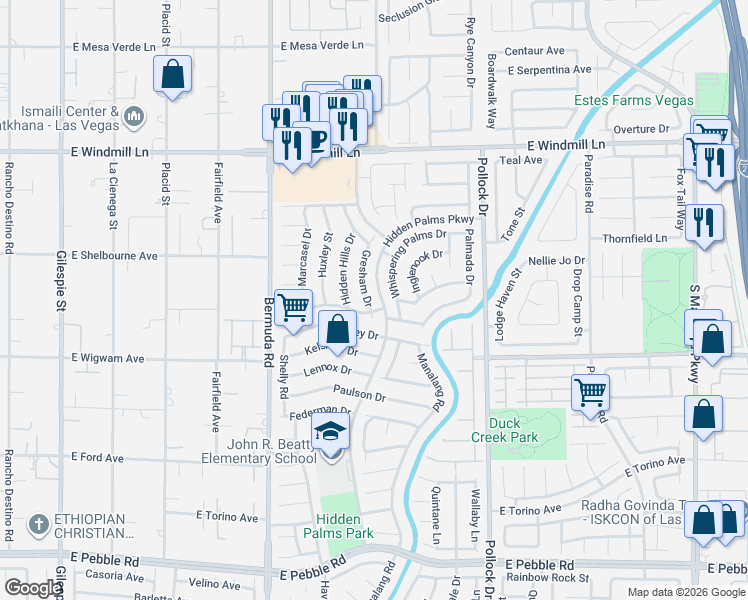 map of restaurants, bars, coffee shops, grocery stores, and more near 8369 Gresham Drive in Las Vegas