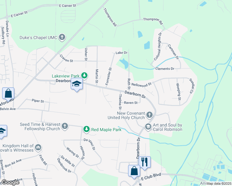 map of restaurants, bars, coffee shops, grocery stores, and more near in Durham