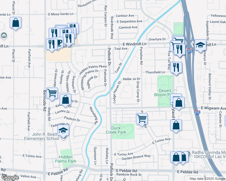 map of restaurants, bars, coffee shops, grocery stores, and more near 8393 Lodge Haven Street in Las Vegas