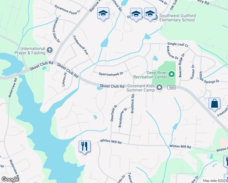map of restaurants, bars, coffee shops, grocery stores, and more near 4009 Berkshire Court in High Point