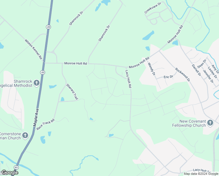 map of restaurants, bars, coffee shops, grocery stores, and more near 2114 Mackenna Drive in Graham