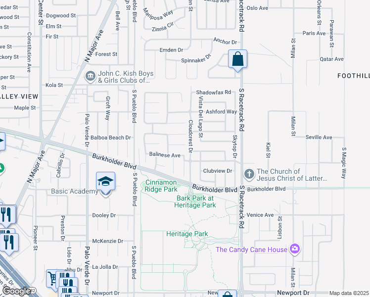 map of restaurants, bars, coffee shops, grocery stores, and more near 144 Cloudcrest Drive in Henderson