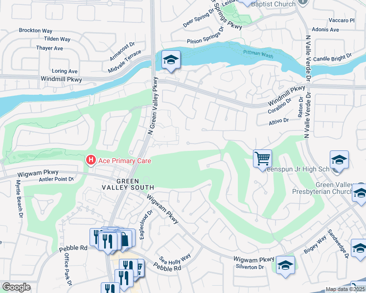 map of restaurants, bars, coffee shops, grocery stores, and more near 197 Inveraray Court in Henderson
