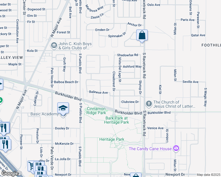map of restaurants, bars, coffee shops, grocery stores, and more near 875 Chaste Court in Henderson