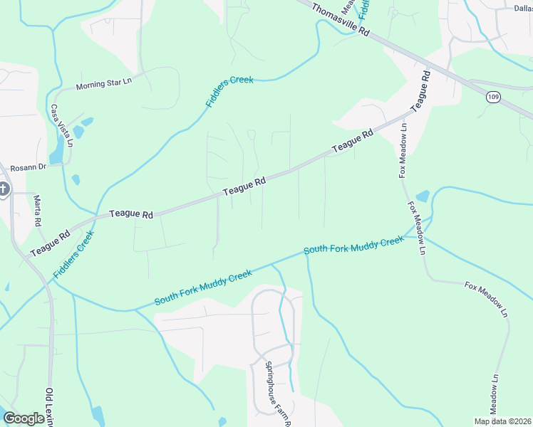 map of restaurants, bars, coffee shops, grocery stores, and more near 968 Teague Road in Winston-Salem