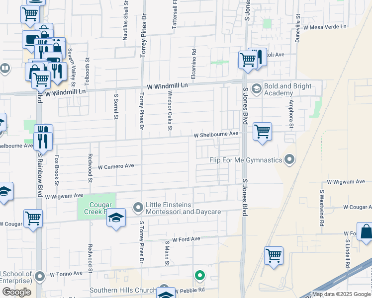 map of restaurants, bars, coffee shops, grocery stores, and more near 6314 Sharp Rock Court in Las Vegas