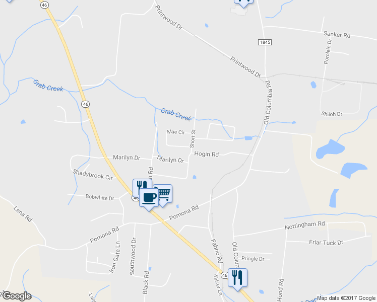 map of restaurants, bars, coffee shops, grocery stores, and more near 101 Short Street in Dickson