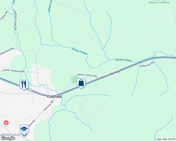 map of restaurants, bars, coffee shops, grocery stores, and more near 183 Jimmy Justice Road in Oliver Springs