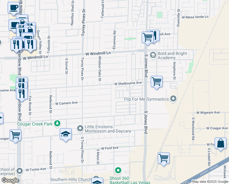 map of restaurants, bars, coffee shops, grocery stores, and more near 8345 Hunter Brook Street in Las Vegas