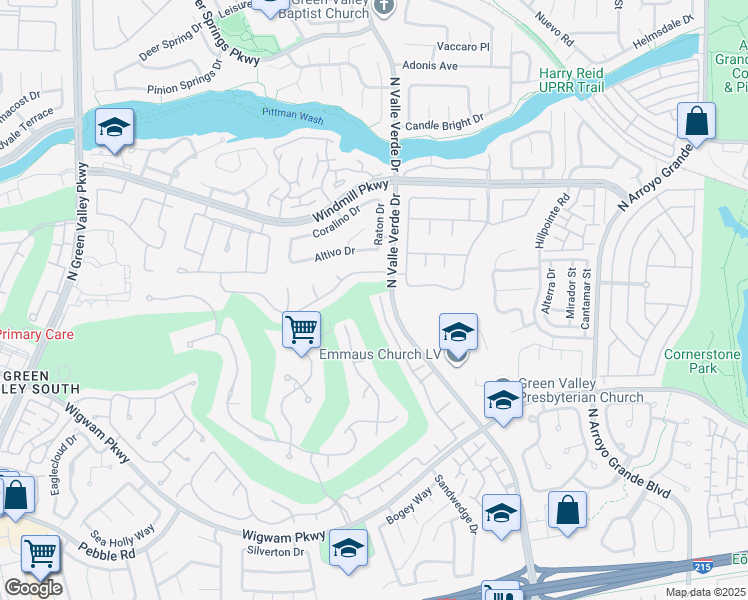 map of restaurants, bars, coffee shops, grocery stores, and more near 147 Broken Rock Drive in Henderson