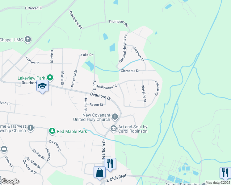 map of restaurants, bars, coffee shops, grocery stores, and more near 1 Olive Place in Durham