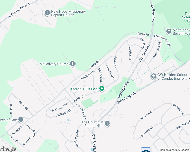 map of restaurants, bars, coffee shops, grocery stores, and more near 6758 Kohlston Road in Knoxville