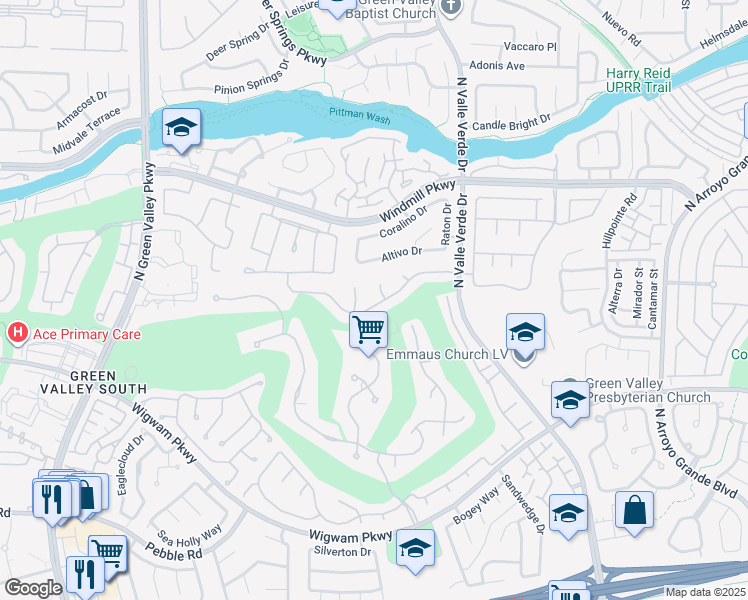map of restaurants, bars, coffee shops, grocery stores, and more near 1932 Davina Street in Henderson