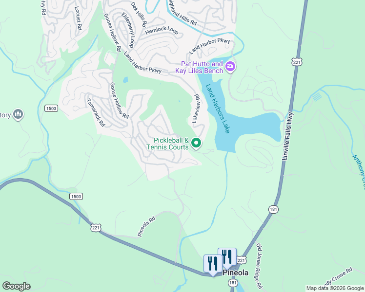 map of restaurants, bars, coffee shops, grocery stores, and more near 229 Overlook Road in Newland
