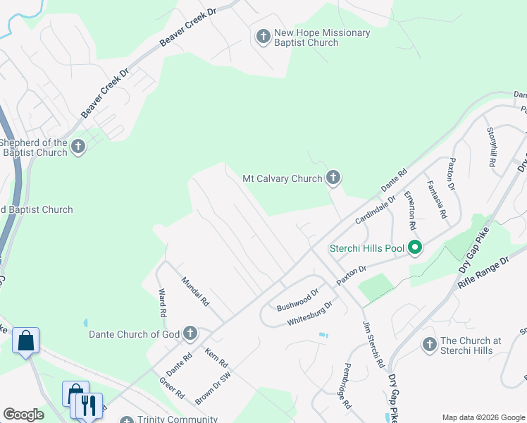 map of restaurants, bars, coffee shops, grocery stores, and more near 6901 Sam Tillery Road in Knoxville