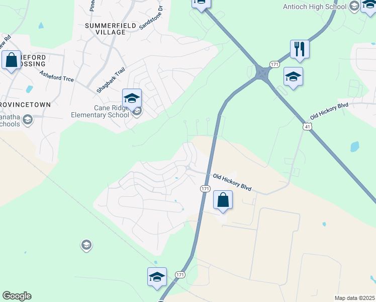 map of restaurants, bars, coffee shops, grocery stores, and more near 1729 Sprucedale Drive in Nashville