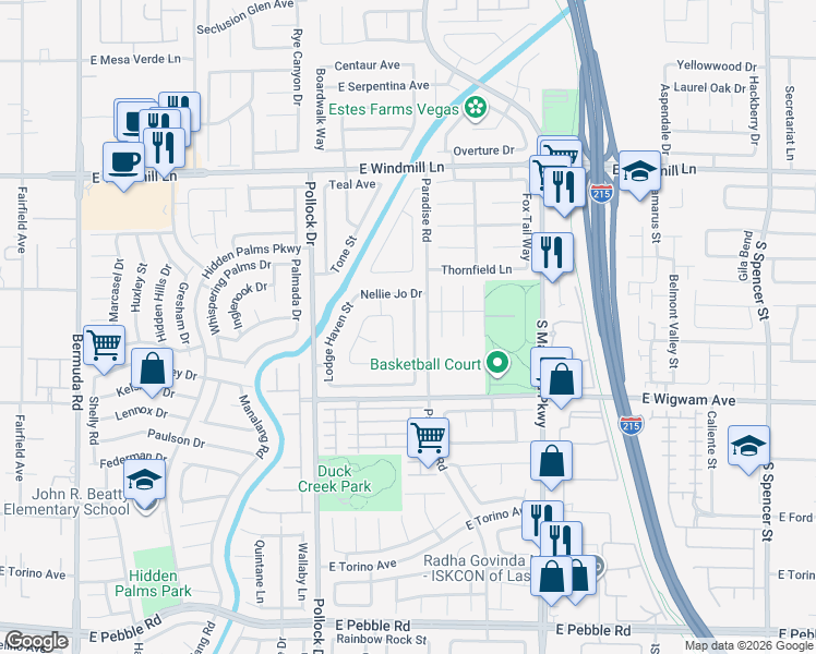 map of restaurants, bars, coffee shops, grocery stores, and more near 8379 Drop Camp Street in Las Vegas