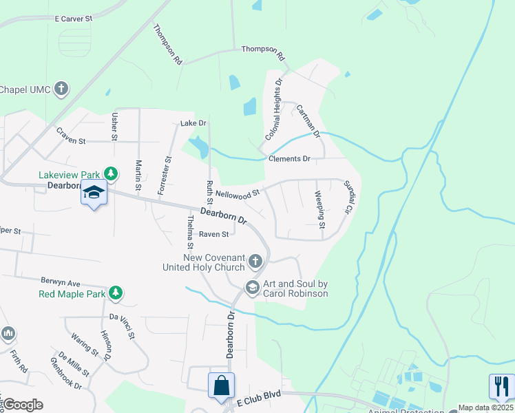 map of restaurants, bars, coffee shops, grocery stores, and more near 1 Olive Place in Durham