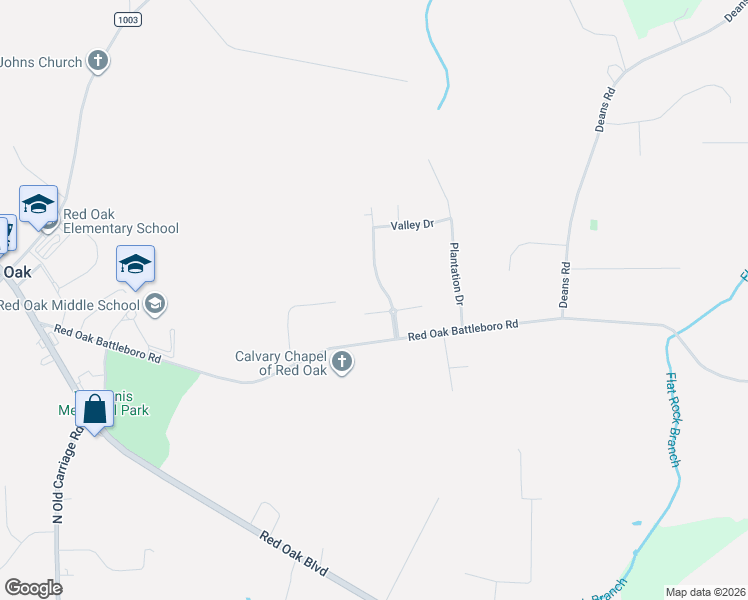 map of restaurants, bars, coffee shops, grocery stores, and more near 3832 Green Pastures West in Red Oak