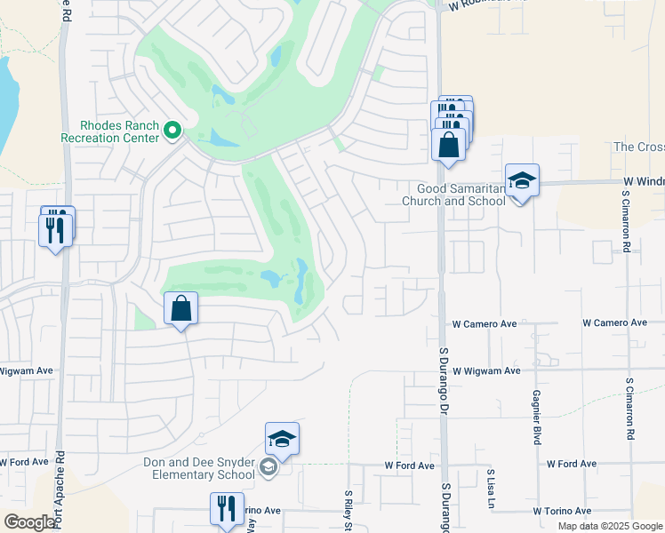 map of restaurants, bars, coffee shops, grocery stores, and more near 605 Newberry Springs Drive in Las Vegas