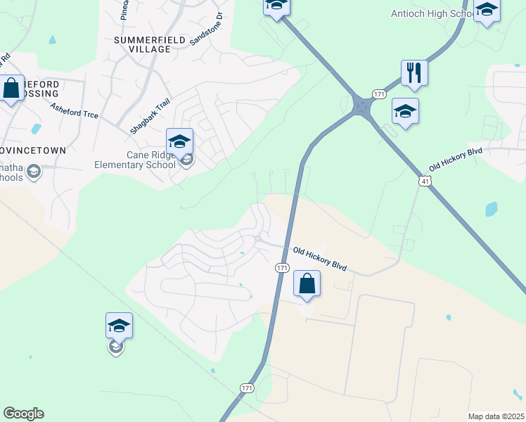 map of restaurants, bars, coffee shops, grocery stores, and more near 1729 Sprucedale Drive in Nashville