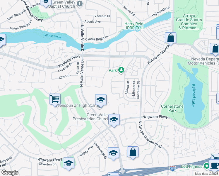 map of restaurants, bars, coffee shops, grocery stores, and more near 167 Kachina Drive in Henderson