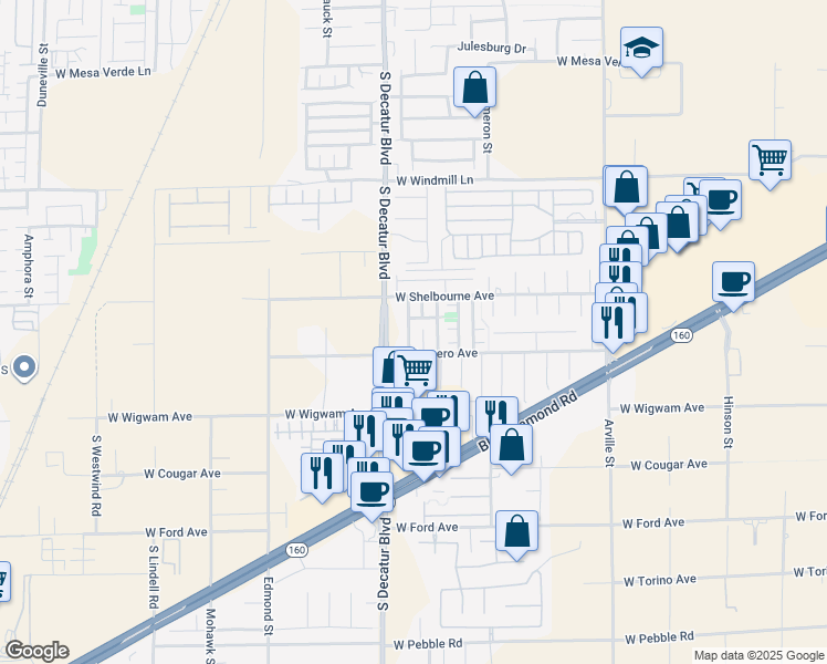 map of restaurants, bars, coffee shops, grocery stores, and more near 8364 Oppenheimer Street in Las Vegas