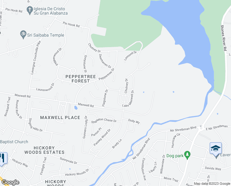 map of restaurants, bars, coffee shops, grocery stores, and more near 5052 Trailwater Drive in Nashville