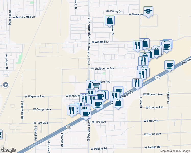 map of restaurants, bars, coffee shops, grocery stores, and more near 8364 Oppenheimer Street in Las Vegas
