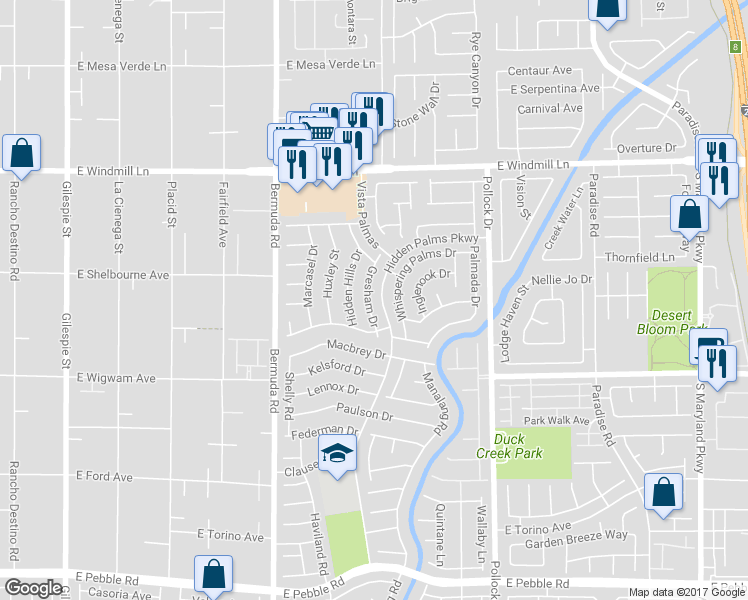 map of restaurants, bars, coffee shops, grocery stores, and more near 8362 Gresham Drive in Las Vegas