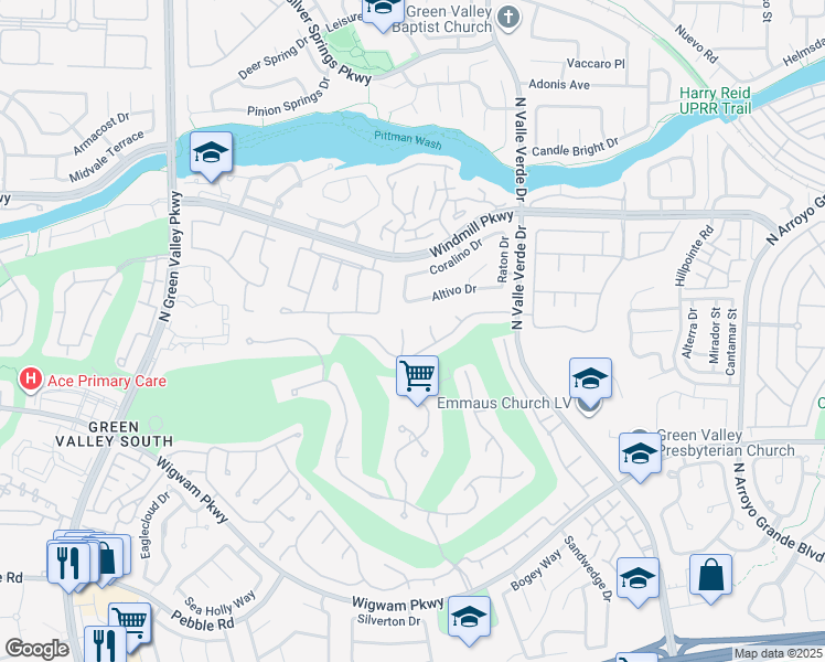 map of restaurants, bars, coffee shops, grocery stores, and more near 1932 Davina Street in Henderson