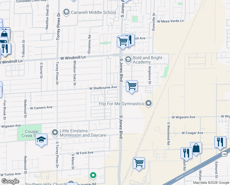 map of restaurants, bars, coffee shops, grocery stores, and more near 6138 Arbor Valley Avenue in Las Vegas