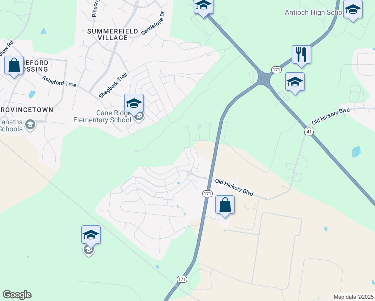 map of restaurants, bars, coffee shops, grocery stores, and more near 1729 Sprucedale Drive in Nashville
