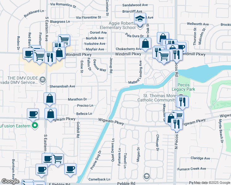 map of restaurants, bars, coffee shops, grocery stores, and more near 122 Jessup Road in Henderson
