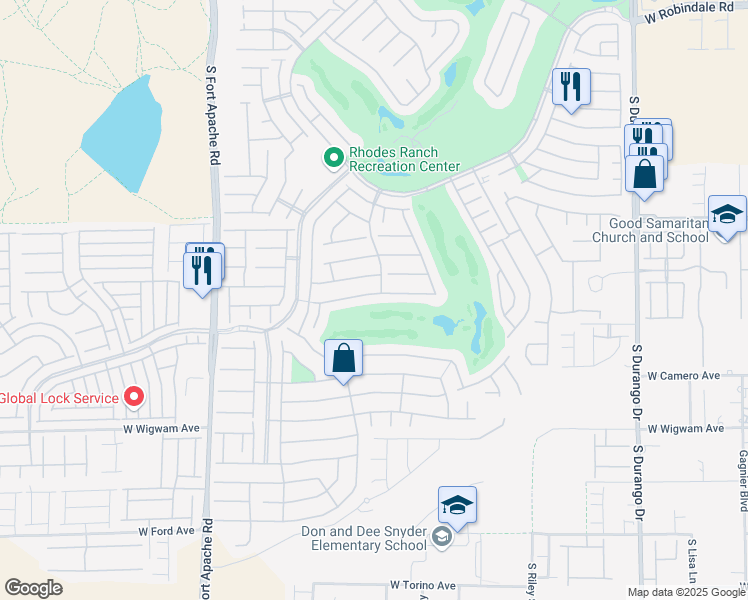 map of restaurants, bars, coffee shops, grocery stores, and more near 117 Tall Ruff Drive in Las Vegas