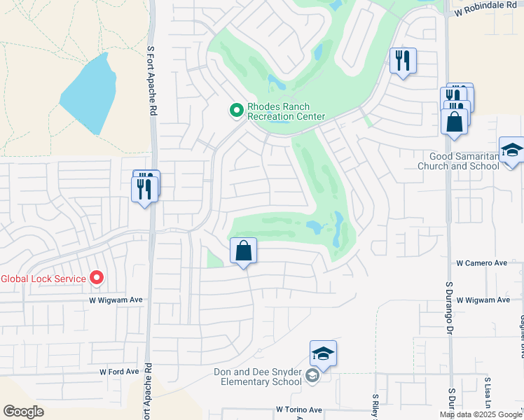 map of restaurants, bars, coffee shops, grocery stores, and more near 105 Tall Ruff Drive in Las Vegas