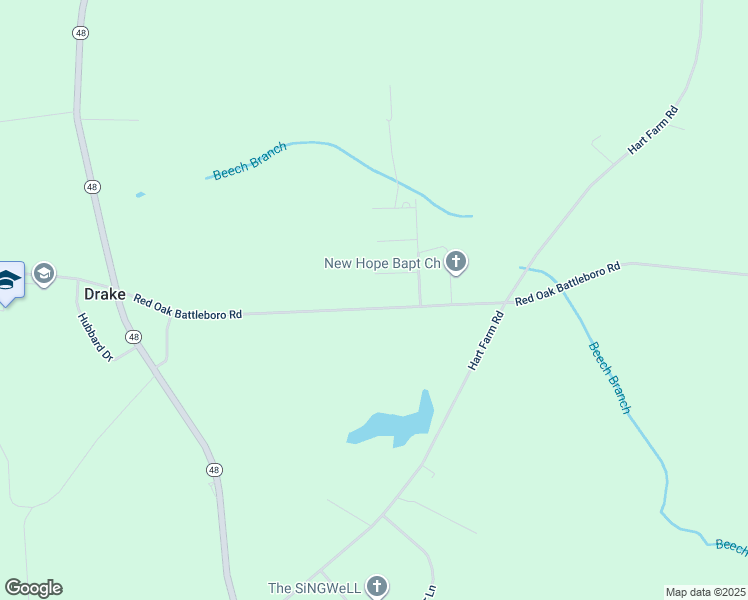 map of restaurants, bars, coffee shops, grocery stores, and more near 8774 Red Oak Battleboro Road in Nash County