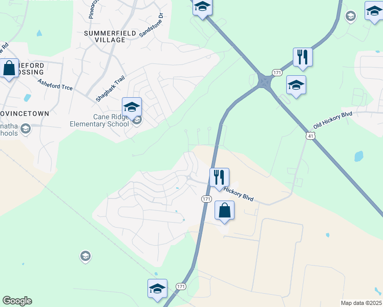 map of restaurants, bars, coffee shops, grocery stores, and more near 1729 Sprucedale Drive in Nashville
