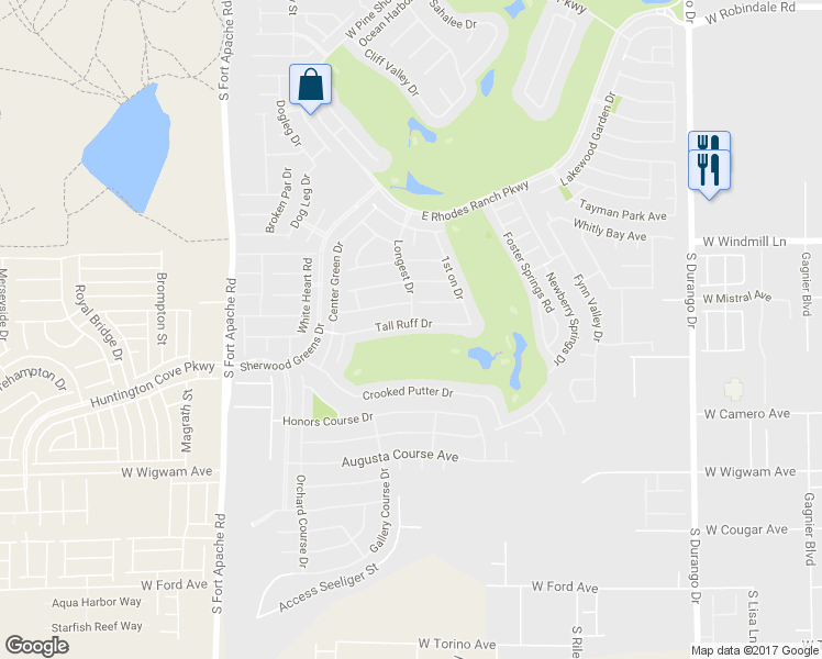 map of restaurants, bars, coffee shops, grocery stores, and more near 105 Tall Ruff Drive in Las Vegas