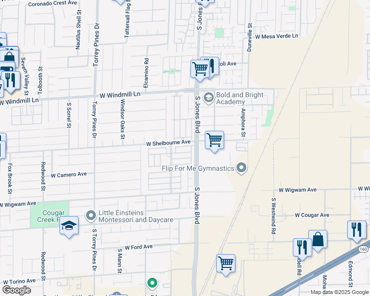map of restaurants, bars, coffee shops, grocery stores, and more near 6143 Sierra Mist Avenue in Las Vegas
