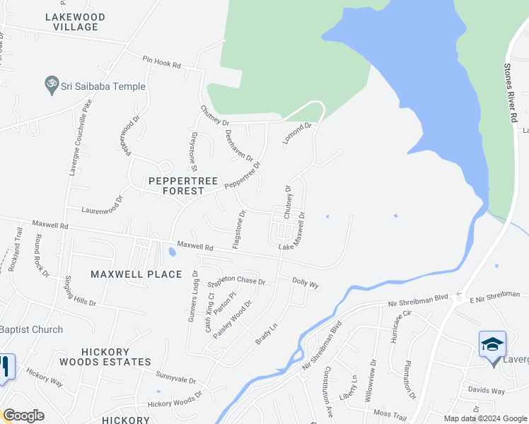 map of restaurants, bars, coffee shops, grocery stores, and more near 5060 Trailwater Drive in Nashville