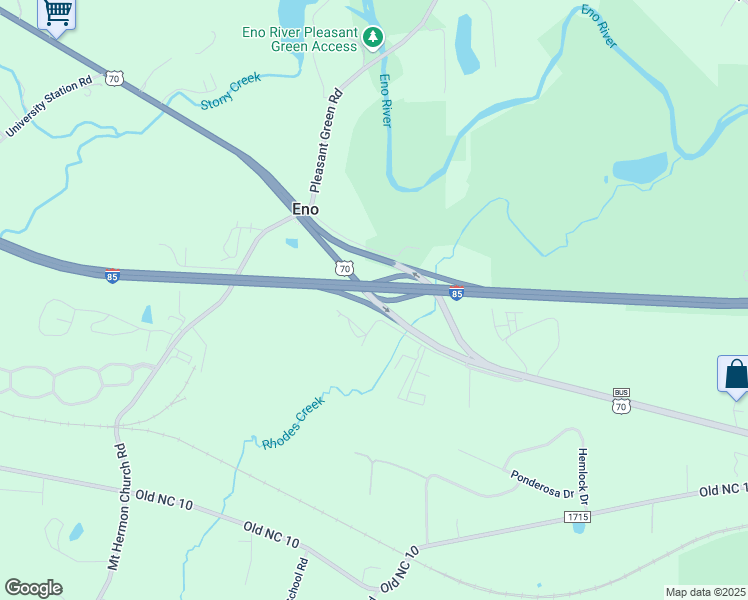 map of restaurants, bars, coffee shops, grocery stores, and more near 5109 Old Autumnwood Drive in Durham