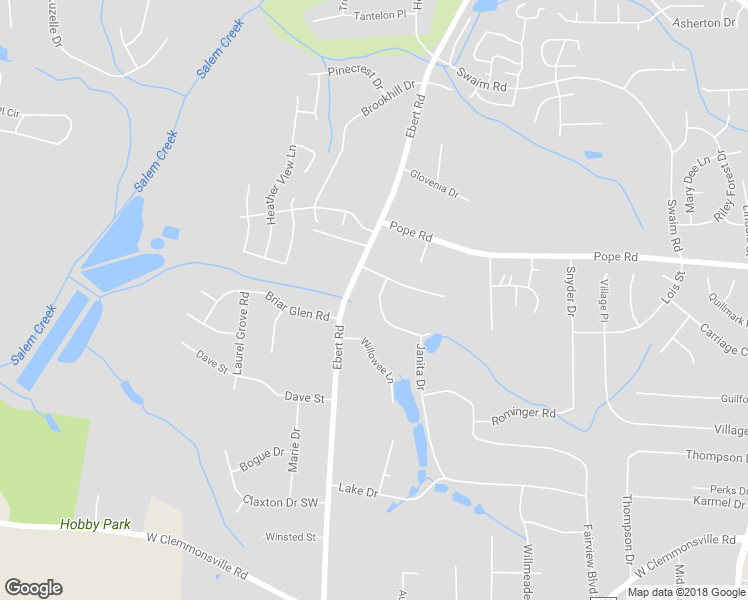 map of restaurants, bars, coffee shops, grocery stores, and more near 1510 Janita Drive in Winston-Salem