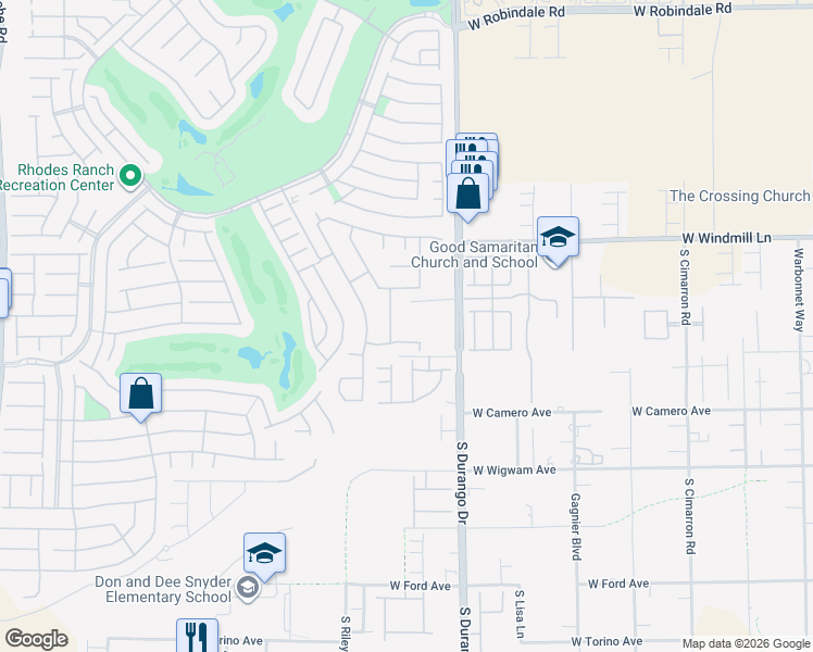 map of restaurants, bars, coffee shops, grocery stores, and more near 327 Auster Park Avenue in Las Vegas