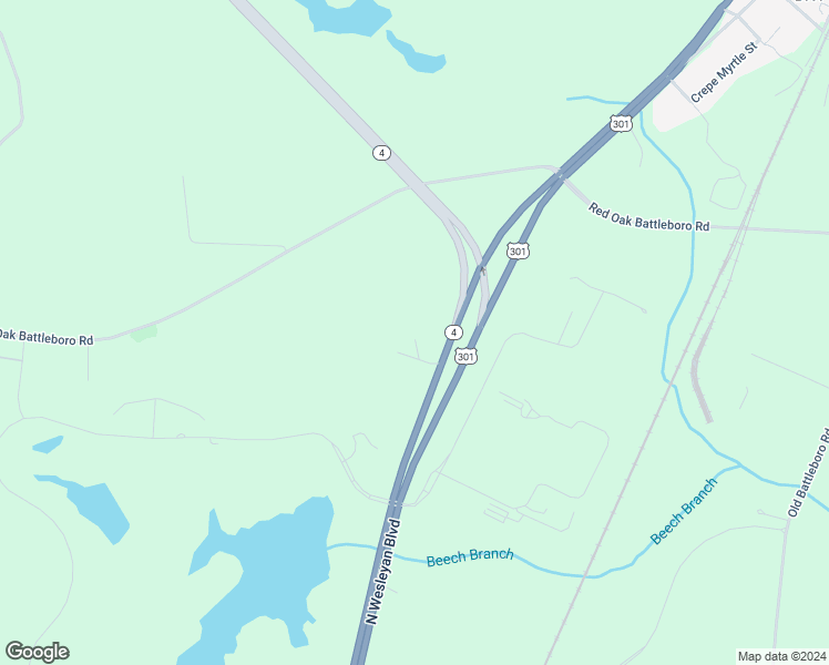 map of restaurants, bars, coffee shops, grocery stores, and more near 438 Robbins Haven in Rocky Mount