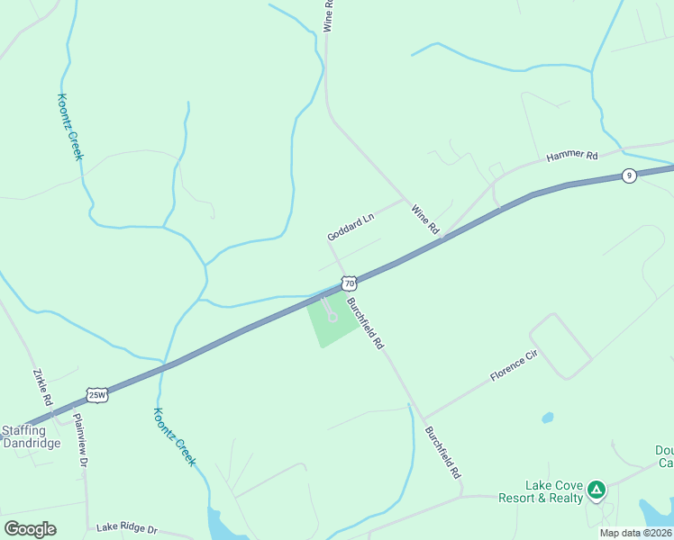 map of restaurants, bars, coffee shops, grocery stores, and more near 1700 Goddard Lane in Dandridge
