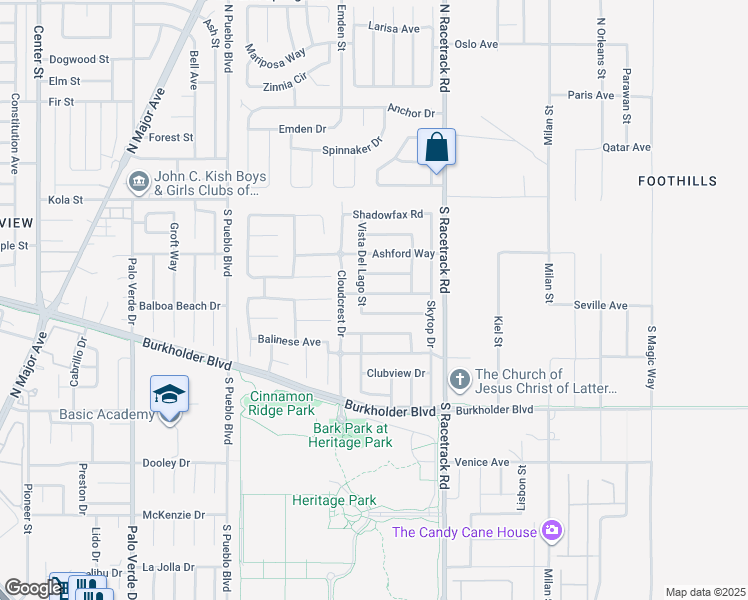 map of restaurants, bars, coffee shops, grocery stores, and more near 917 Blue Arroyo Drive in Henderson