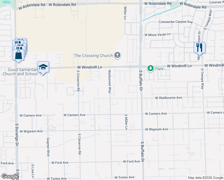 map of restaurants, bars, coffee shops, grocery stores, and more near 8218 Canyon Tree Court in Las Vegas