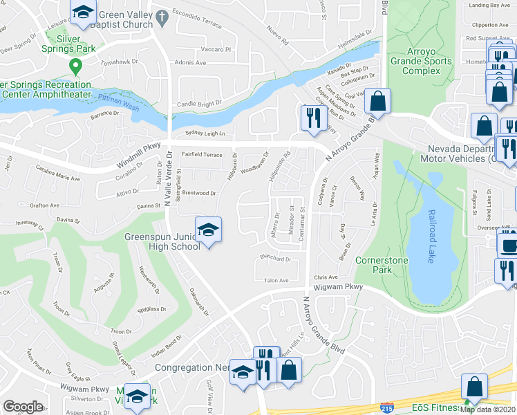 map of restaurants, bars, coffee shops, grocery stores, and more near 1757 Beechnut Avenue in Henderson