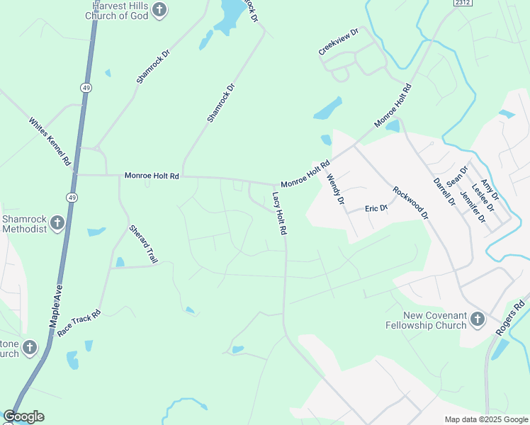 map of restaurants, bars, coffee shops, grocery stores, and more near 1920 Guinness Drive in Graham